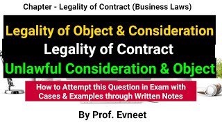 Legality of Object and Consideration  Unlawful Consideration and Object  in Hindi  CA Foundation [upl. by Scotti817]