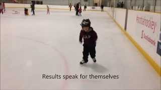 4 year old learned to ice skate in 6 public skates on Balance Blades [upl. by Sonitnatsnoc]