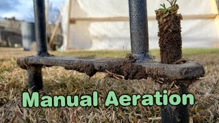 How To Manually Core Aerate A Lawn [upl. by Alliehs584]