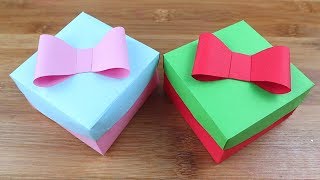 How To Make Paper Beautiful Gift Box  Origami Gift Box  Easy Origami Tutorial  DIY Crafts [upl. by Kendy]