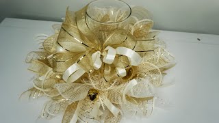 DIY Christmas Gold Centerpiece  Quick and Easy [upl. by Namlaz]