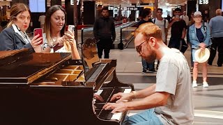 BOHEMIAN RHAPSODY Piano Performance at Rome Airport Passengers are shocked 😮 [upl. by Baron]