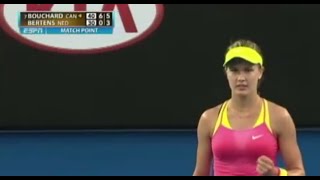 Tennis Twirl Eugenie Bouchard Asked to Spin [upl. by Pattin711]