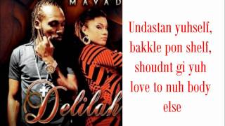 Mavado  Delilah LYRICS ON SCREEN 2011 Dancehall music [upl. by Aitnahc]