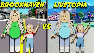 Brookhaven MOM Vs Livetopia MOM Roblox [upl. by Ravilob229]