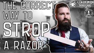 DOVO Beginners Guide HOW TO STROP A STRAIGHT RAZOR [upl. by Mylo]