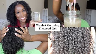 WASH AND GO with DIY FLAXSEED GEL  Natural Hair  TheLifestyleLuxe [upl. by Crystie]