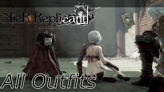 Nier ReplicantAll Outfits for Kaine Emil and Protagonist Adult [upl. by Llehctim]