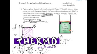 Thermodynamics  44 Ideal Gas Specific Heat example 4 [upl. by Yurt624]