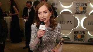 Backstage with Isabelle Huppert  74th Golden Globe Award Winner [upl. by Hazlip]