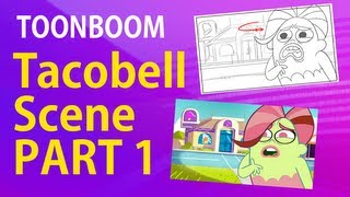 Toon Boom Animation  SCENE TUTORIAL  Tacobell PART1 [upl. by Araes]