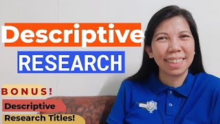 DESCRIPTIVE RESEARCH  EXAMPLES OF DESCRIPTIVE RESEARCH TITLES [upl. by Hadias]