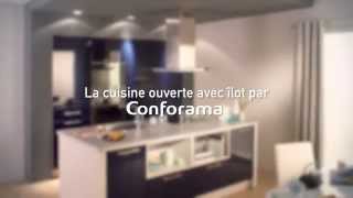 La cuisine ouverte avec îlot Latino  Conforama [upl. by Bornstein226]