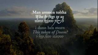 Lothlórien with Quenya and Sindarin lyrics in Tengwar  Lord of the Rings Fellowship Of The Ring [upl. by Ahsiekal]