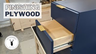 How to Finish Plywood Cabinets Inside amp Out  Sealing Plywood  Edge Banding  Painting Plywood [upl. by Moreville]