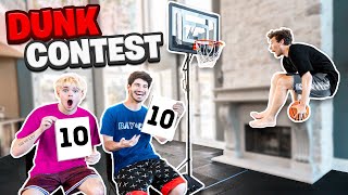 CRAZIEST INDOOR MINI HOOP DUNK CONTEST [upl. by Ocirne]