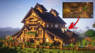 Minecraft How to build a Barn tutorial ULTIMATE FARM [upl. by Euqimod91]