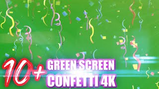 Celebration  7 simple CONFETTI explosions on a green screen [upl. by Yrral]