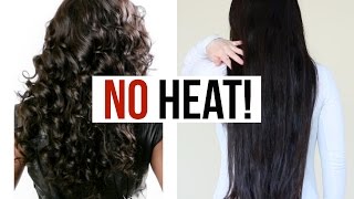 How To Straighten Hair WITHOUT HEAT MY Straight Hair Tutorial [upl. by Kirred]