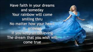 Lily James  A dream is A wish your Heart make Lyrics  Cinderella Soundtrack [upl. by Anallise930]