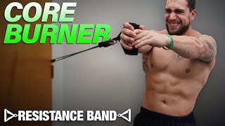 Resistance Band Core Workout At Home to Get Ripped Abs amp Obliques [upl. by Yorgerg]