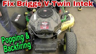 Briggs VTwin Intek Popping and Backfiring Fix It Camshaft Replacement [upl. by Nemracledairam]