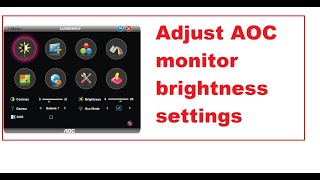 How to Adjust AOC monitor brightness settings windows pc  AOC monitor display settings [upl. by Juli]