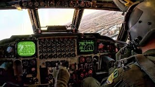 B52 Bomber Landing • InFlight Cockpit Video [upl. by Perry]