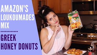 LOUKOUMADES  Yiotis Jotis Greek Honey Dumpling Donuts Mix from Amazon [upl. by Tecil]