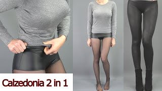 PANTYHOSE 2 in 1 amp Leather Leggings Style TIGHTS REVIEW TRY ON amp UNBOXING How to style [upl. by Maillw]