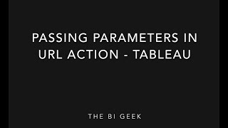 Passing Parameters in URL Action  Tableau [upl. by Mchugh958]