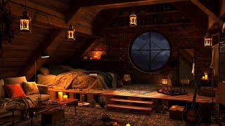 Cozy Attic Ambience  Indoor Rain Sounds with Thunderstorm for Sleeping Study and Relaxation [upl. by Hgiellek104]