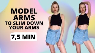 Best Workout to get slim Model Arms  Nina Dapper [upl. by Anaizit]