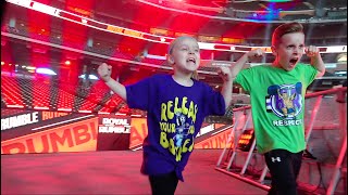 Backstage at 2020 WWE Royal Rumble Family Adventure Vlog  KCity Family [upl. by Llehcram]