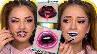 I TRIED RECREATING INSTAGRAM LIP ART [upl. by Sidky]