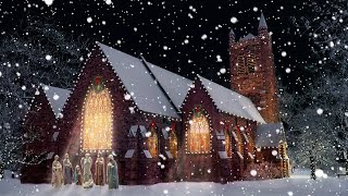 Christmas Eve Ambience  Relaxing Christmas Church and Falling Snow Sounds [upl. by Nosrak]