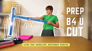 NEED TO KNOW TIPS ON HOW TO PREP YOUR FABRIC BEFORE CUTTING  For The Absolute Beginner Sewist [upl. by Nivrac945]