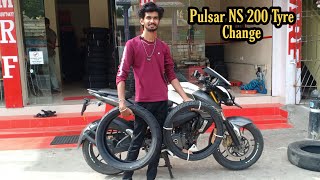 Pulsar NS 200 MRF Tyre Change  Peter Vlogs Tamil [upl. by Taryne]