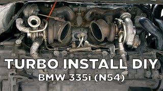 BMW 335i N54  Turbo Removal and Install DIY [upl. by Lazes]