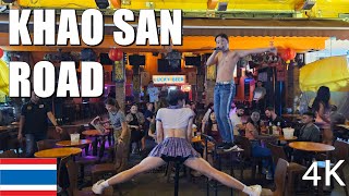 Khao San Road Bangkok Thailand 4K  Walking Tour  December 2023 [upl. by Onstad]