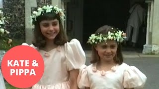 Unseen footage shows a young Kate and Pippa as beaming bridesmaids [upl. by Schecter218]