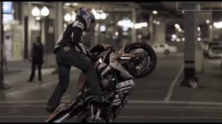 Stunt Motorcyclist in Downtown Chicago  Red Bull Night Tracks [upl. by Nasas]