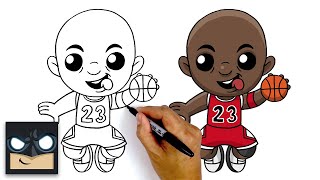 How To Draw Michael Jordan 🏀 Chicago Bulls [upl. by Yeblehs687]