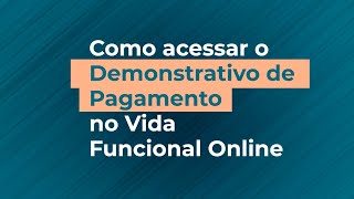 Como acessar o demonstrativo de pagamento no Vida Funcional Online [upl. by Stultz481]