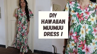 DIY MuuMuu Hawaiian dress FREE PATTERN [upl. by Heidy]