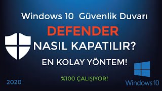 WINDOWS 10 DEFENDER NASIL KAPATILIR  WINDOWS DEFENDER KAPATMA  AÇMA 2024 [upl. by Kcinnay]