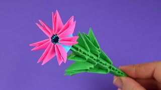 How to make a paper flower ♡ 3D Origami for beginners ♡ DIY [upl. by Imehon]