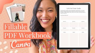 How to Create a fillable interactive PDF workbook  Canva Tutorials [upl. by Cowan]