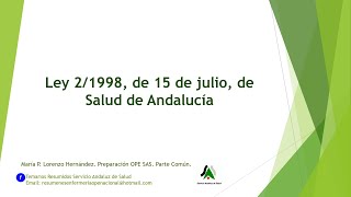 Ley de Salud de Andalucía [upl. by Ahsiek797]