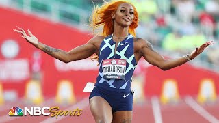 ShaCarri Richardson makes a STATEMENT with dominant 100m heat at trials  NBC Sports [upl. by Strage691]